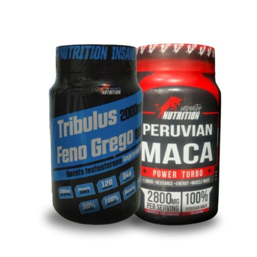 COMBO INSANITY TRIBULUS COM FENO GREGO + MACA PERUANA  - KIT